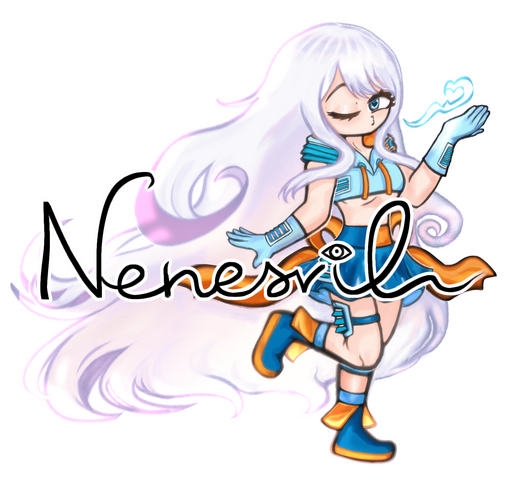 Chibi art commission for whytrashearth on X featuring their character Airi