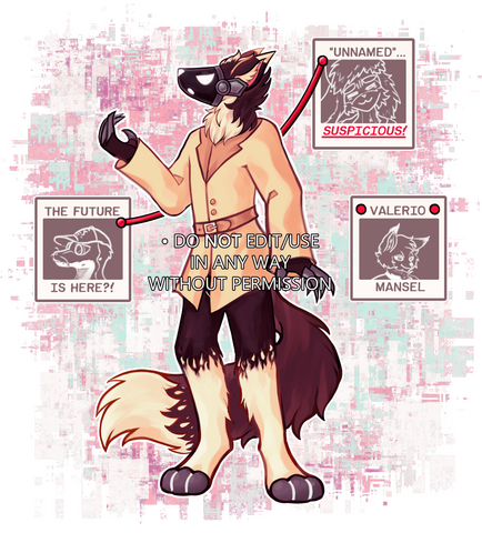 SKEB Semi Type comm for SoupTime featuring Rocco Nolan and paper sheets of their OCs!